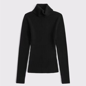 NWT Abercrombie & Fitch 
LuxeLoft Slim Ribbed Turtleneck Top - Black Size Large